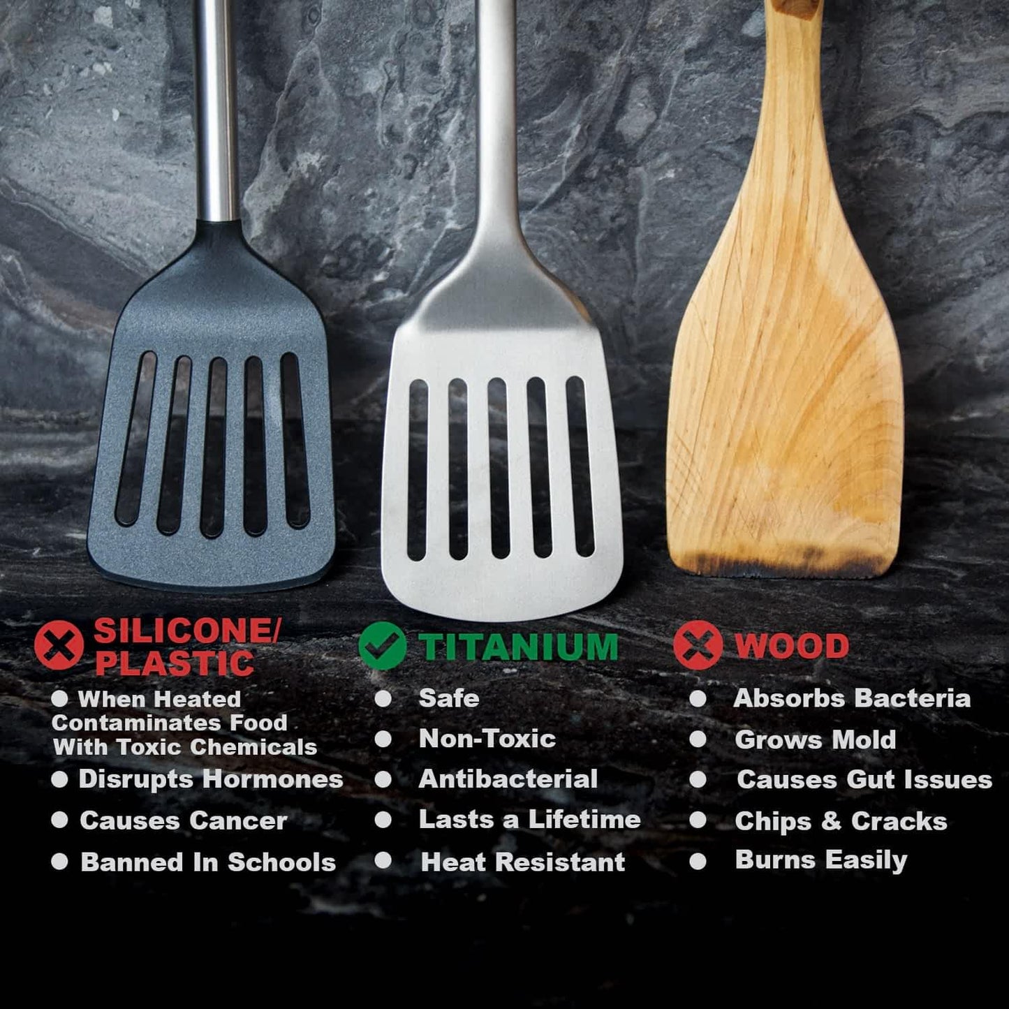 Taima® 100% Pure Titanium Spatula / Utensils.