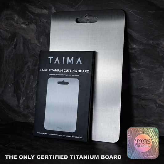 The Original Taima™ Pure Titanium Cutting Board | Non-Toxic & Antimicrobial