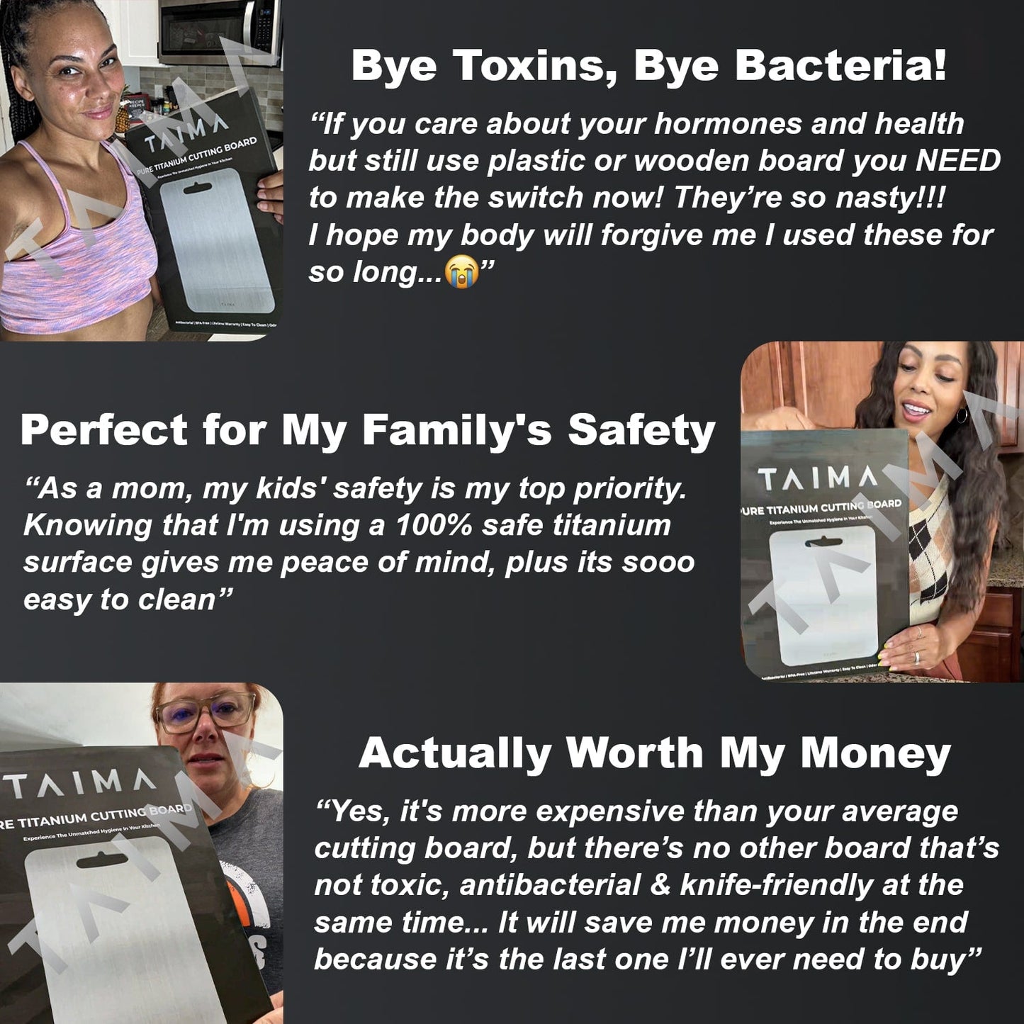 The Original Taima™ Pure Titanium Cutting Board | Non-Toxic & Antimicrobial