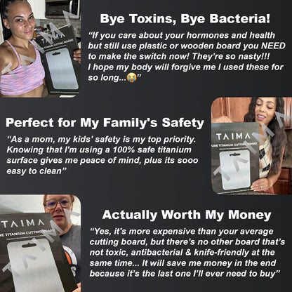 The Original Taima™ Pure Titanium Cutting Board | Non-Toxic & Antimicrobial