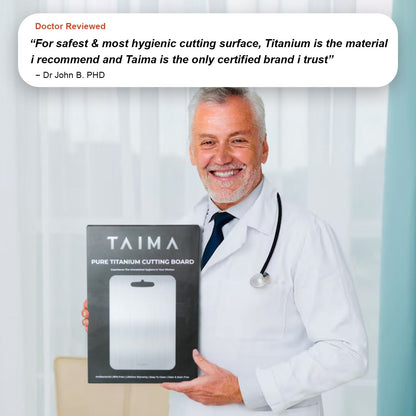 The Original Taima™ Pure Titanium Cutting Board | Non-Toxic & Antimicrobial